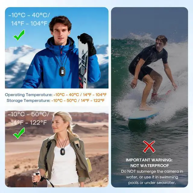 Alt view image 7 of 7 - Mini Body Camera 128G with 1.47inch LCD Screen, 2.7K Thumb Size Action Body Cam with Audio&Video Thumb Hands Free POV Recording, Mount Free, Magnetic Sport DV for Bike Cycling Vlogging Pet Walk Swim