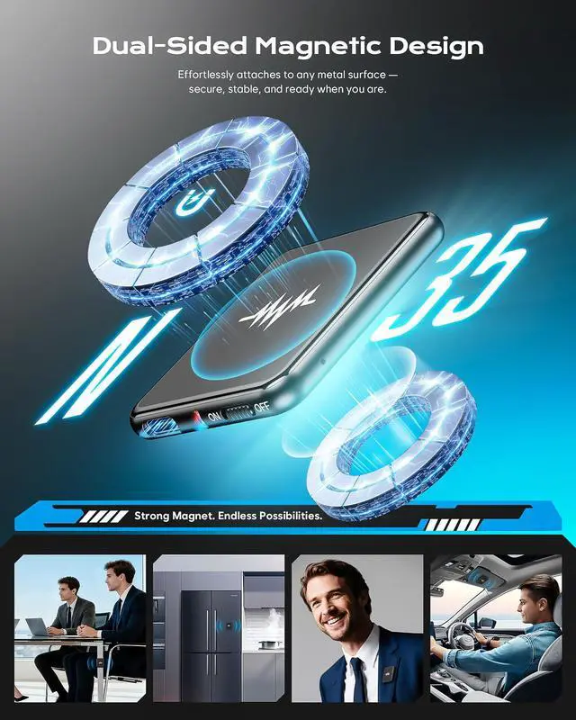 Alt view image 2 of 7 - 128G (9800 Hour) Voice Activated Recorder, Double-Sided Magnetic Voice Recorder with Playback, Audio Recorder with AI-Intelligent Noise Reduction, 70H Continuous for Lectures, Meetings