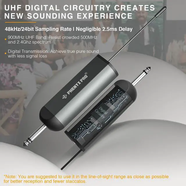 Alt view image 2 of 6 - Single Digital Wireless Microphone System, w/Mini Receiver, Bodypack Transmitter,15 Channels in 900MHz UHF Band, Headset/Lapel Microphone for Karaoke, Singer, Church, Wedding (PDP-1-1B)