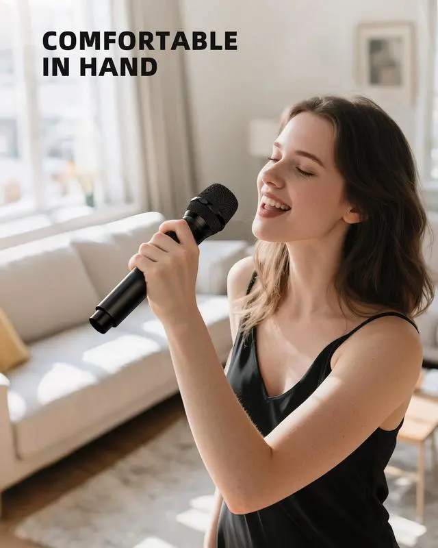 Alt view image 7 of 7 - Wireless Microphone, 2.4GHz Rechargeable Dual Handheld Wireless Dynamic Microphone System Set with 1/4" Receiver, Professional Cordless Microphone for Karaoke, Wedding, Party, Speech, Church