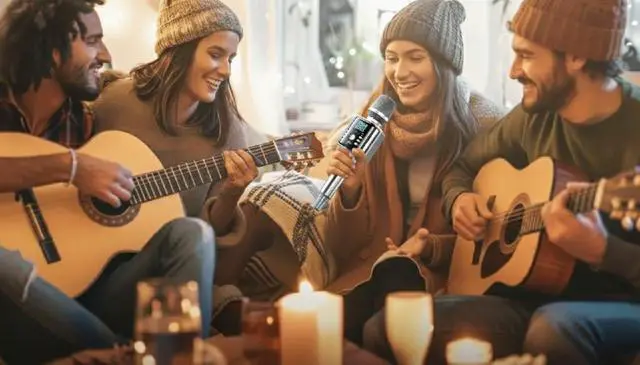 Alt view image 5 of 7 - Professional Wireless Karaoke Microphone with Soundcard and Speaker,3 in 1 Bluetooth Karaoke Machine Featuring Surround Sound and Dynamic Pickup That Surpasses Ordinary Karaoke Microphones