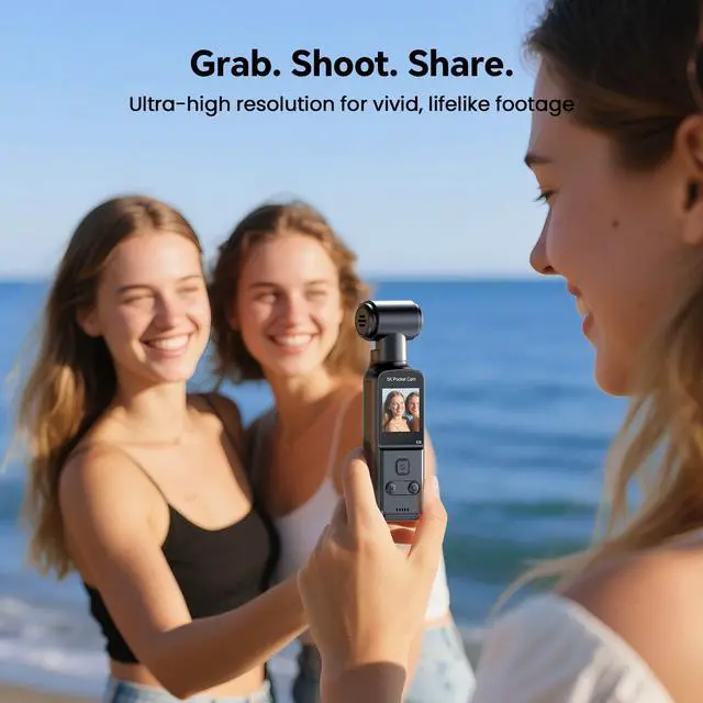 Alt view image 3 of 7 - 5K Body Camera with Audio, 270° Rotating Lens, External Mic, and EIS Stabilization 4K/60FPS Z14 Vlogging Camera for Daily Recording and Personal Record (128GB)