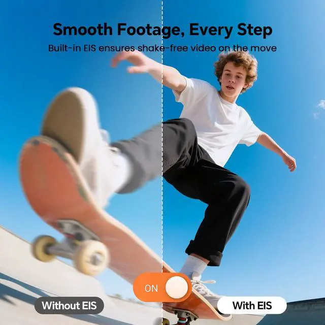 Alt view image 7 of 7 - 5K Body Camera with Audio, 270° Rotating Lens, External Mic, and EIS Stabilization 4K/60FPS Z14 Vlogging Camera for Daily Recording and Personal Record (128GB)