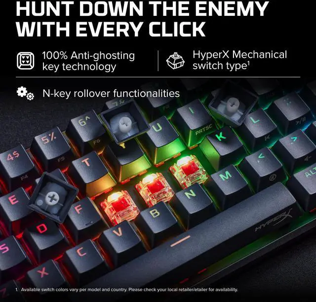 Alt view image 3 of 7 - Alloy Origins 65 - Mechanical Gaming Keyboard Compact 65% Form Factor - Linear Red Switch - Double Shot PBT Keycaps - RGB LED Backlit - NGENUITY Software Compatible,Black