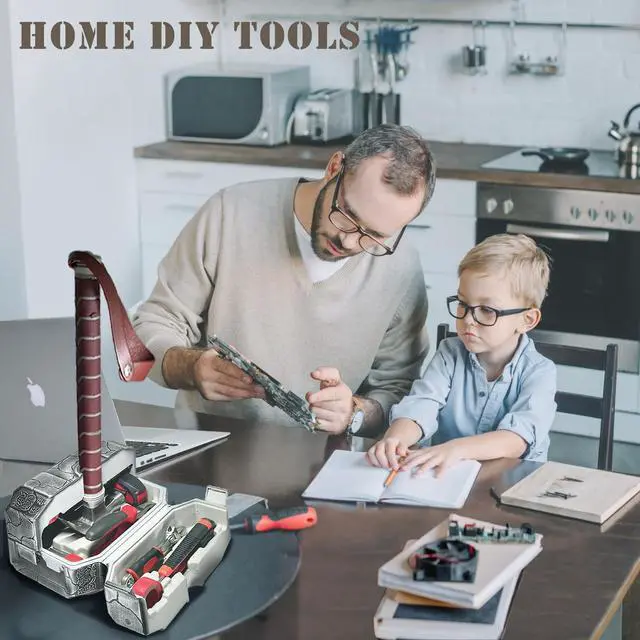 Alt view image 7 of 7 - 28 Piece Hammer Tool Box, Multifunctional Thor Hammer Tool kit, Home Tool Set, Hand Tools, Novelty Unique Holiday Gift for Men,Thor's Fans