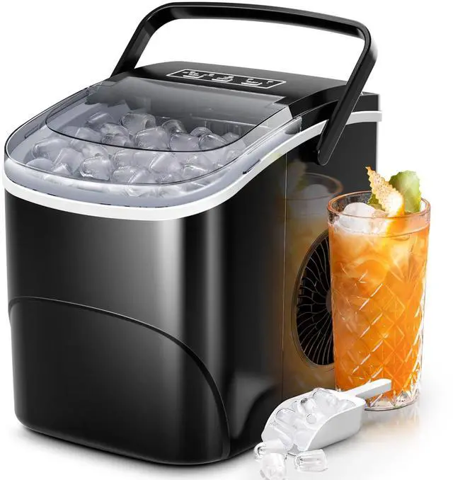 Main image of Ice Makers Countertop,26Lbs/24H,9 Cubes in 6 Mins,Portable Ice Maker Machine with Self-Cleaning,2 Sizes of Bullet Ice,Perfect for Home Kitchen(Black)