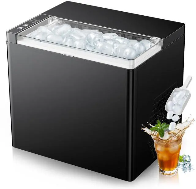 Main image of Ice Makers Countertop, 9 Ice Cubes in 6 Mins Portable Ice Maker, 2 Sizes of Bullet Ice (S/L) Small Ice Machine for Home Kitchen Camping (Inky)