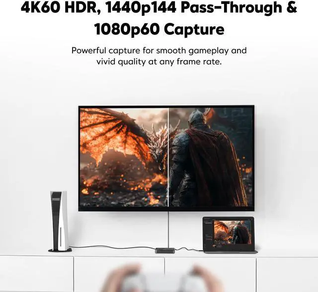 Alt view image 3 of 7 - Capture Card for Streaming, 4K60 HDR Passthrough, 1080p60 Video Recording, Ultra-Low Latency Game Streaming for Switch 2, Xbox, PS5, PC on Twitch, OBS, Win11, Mac - StreamLine MINI+ GC311G2