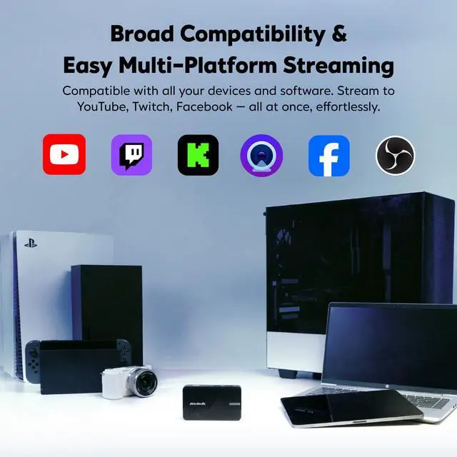 Alt view image 6 of 7 - Capture Card for Streaming, 4K60 HDR Passthrough, 1080p60 Video Recording, Ultra-Low Latency Game Streaming for Switch 2, Xbox, PS5, PC on Twitch, OBS, Win11, Mac - StreamLine MINI+ GC311G2