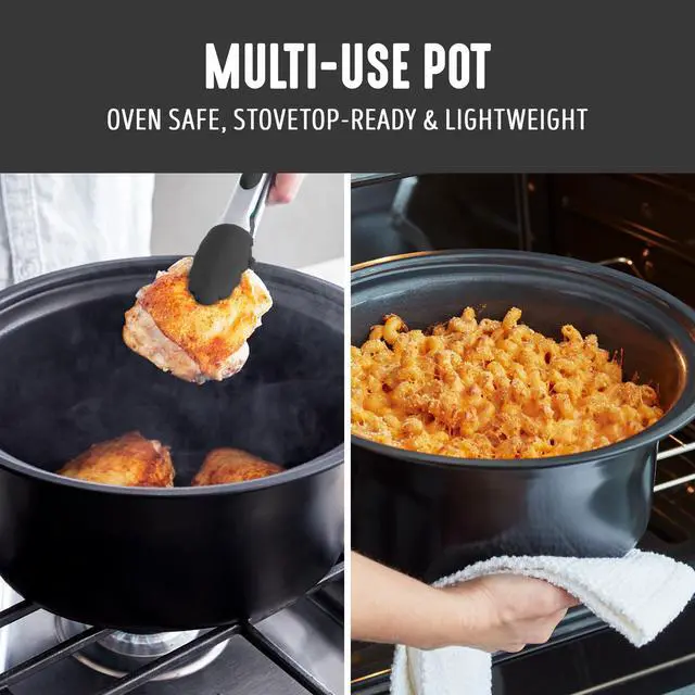 Alt view image 5 of 7 - 6QT Slow Cooker, Non-Toxic PFAS-Free Ceramic Nonstick Removable Interior Bowl, Programmable, Family Friendly, Keep Warm, Stovetop & Oven Safe, Dishwasher Safe Crock, Timer, Glass Lid, Black