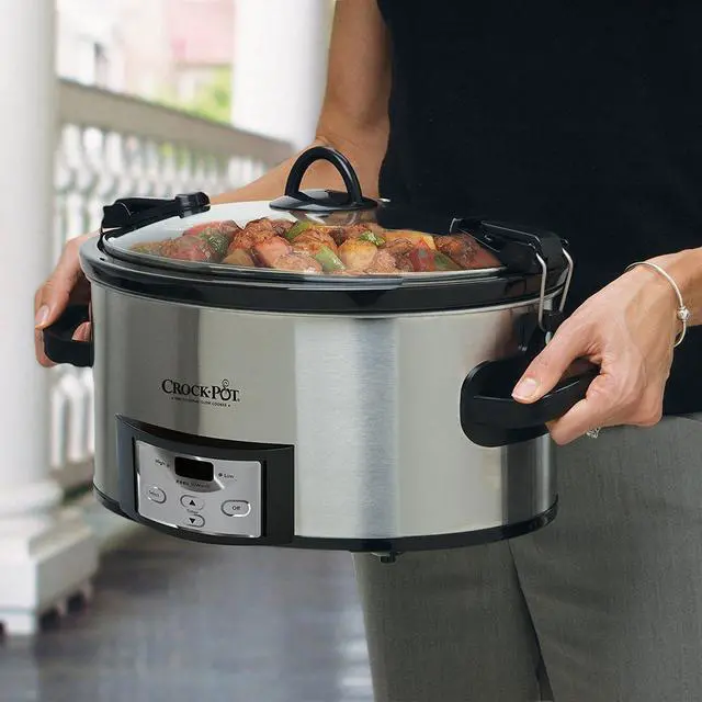 Alt view image 2 of 7 - 6 Quart Cook & Carry Programmable Slow Cooker with Digital Timer Stainless Steel (CPSCVC60LL-S) pack of 1