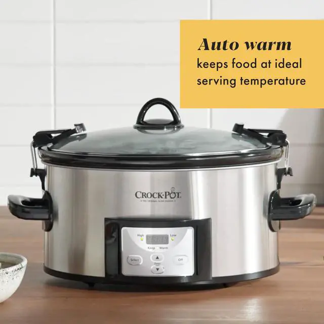 Alt view image 6 of 7 - 6 Quart Cook & Carry Programmable Slow Cooker with Digital Timer Stainless Steel (CPSCVC60LL-S) pack of 1