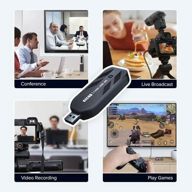 Alt view image 7 of 7 - Cam Link 4K, External Camera Capture Card, 4K30/1080p120 for Streaming and Record via DSLR, Camcorder, Actioncam, Low-Latency for Video Conferencing, Live Streaming, Gaming, on OBS, Zoom, Windows