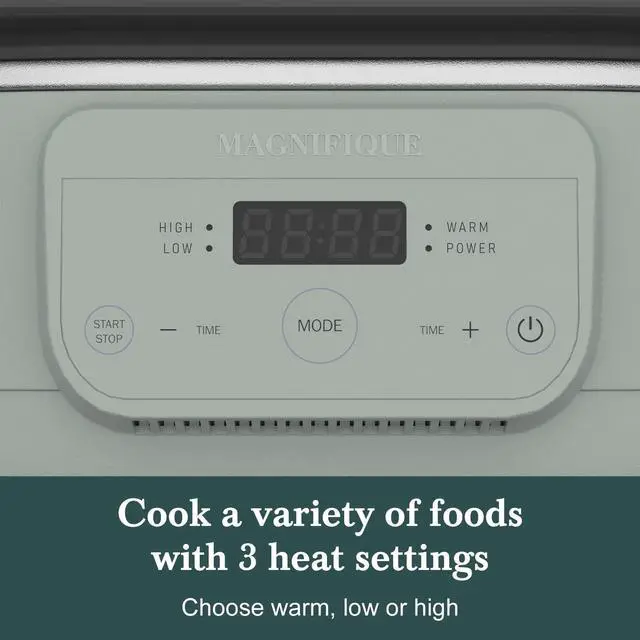 Alt view image 3 of 7 - 6 Quart Programmable Slow Cooker Removable Healthy Nonstick Pot - Small Kitchen Appliance for Family Dinners - Serves 6+ People - Heat Settings: Keep Warm Olive