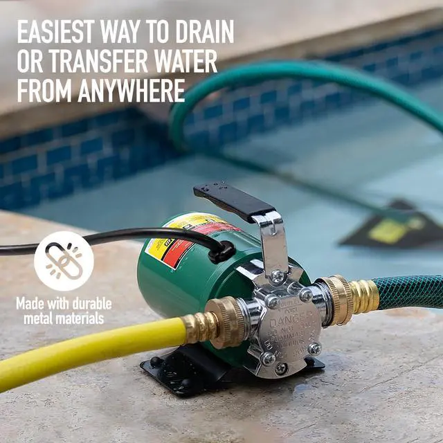 Alt view image 4 of 7 - Water Transfer Pump, 115V 330 Gallon Per Hour - Portable Electric Utility Pump with ON/OFF Switch and 6' Water Hose Kit - Remove Water From Garden, Hot Tub, Pool, Aquariums, and More