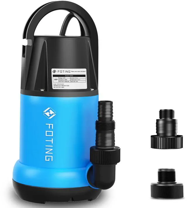 Main image of 1HP Sump Pump 4600GPH Clean/Dirty Submersible Water Pump Utility Pump Thermoplastic Electric Portable Transfer Water Pump for Swimming Pool Pond Basement with 10ft Power Cord manual