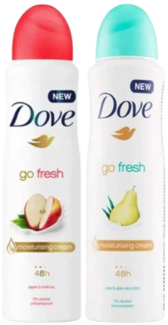 Main image of Dove Go Fresh Antiperspirant Deodorant Spray Aloe & Pear, Apple White Tea 150 ml Duo