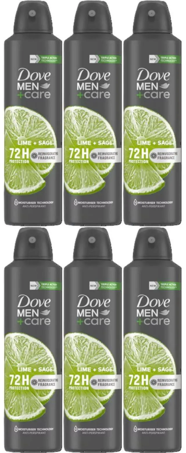 Main image of Dove Men Antiperspirant Spray Lime & Sage 150 ml (6-Pack)