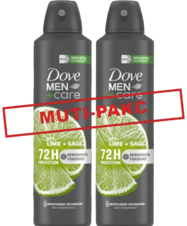Main image of Dove Men Antiperspirant Spray Lime & Sage 150 ml 2 PACK