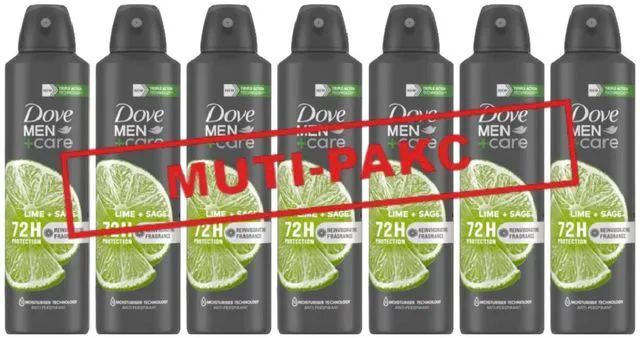 Main image of Dove Men Antiperspirant Spray Lime & Sage 150 ml 7 PACK