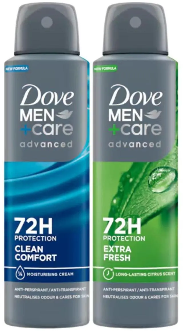 Main image of Dove Men+Care Advanced Clean Comfort & Extra Fresh Antiperspirant Spray Duo 150 ml
