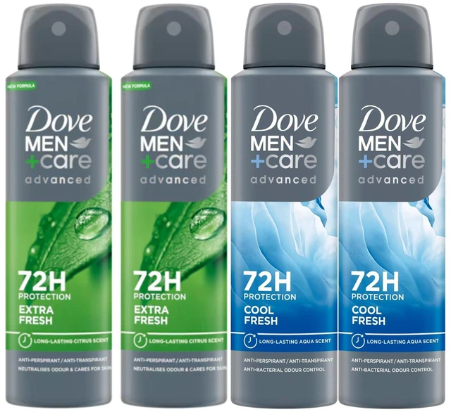 Main image of Dove Men+Care Advanced Spray Antiperspirant Variety Pack 2 Extra Fresh / 2 Cool Fresh 150 ml