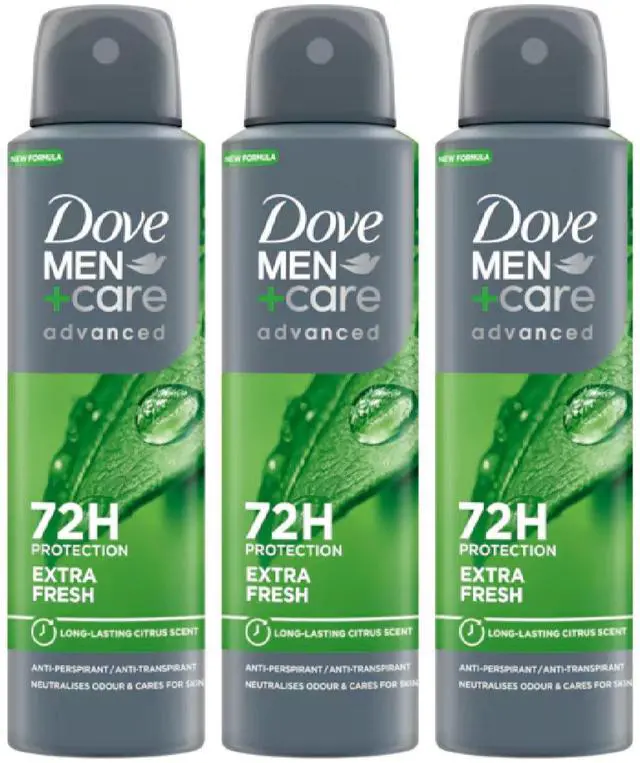 Alt view image 2 of 3 - Dove Men+Care Advanced Spray Antiperspirant Variety Pack 3 Extra Fresh / 3 Cool Fresh 150 ml