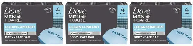 Alt view image 2 of 4 - Dove Men+Care Body + Face Bar Soap, Clean Comfort Mild Formula, 3.51 oz, 4 Bars (1-Pack / 4 Count (Pack of 1))