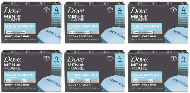 Alt view image 3 of 4 - Dove Men+Care Body + Face Bar Soap, Clean Comfort Mild Formula, 3.51 oz, 4 Bars (1-Pack / 4 Count (Pack of 1))