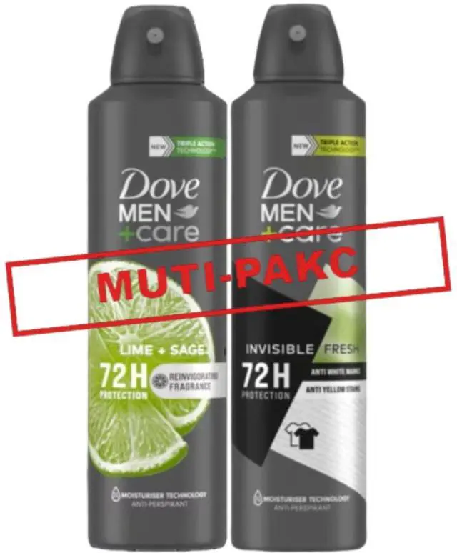 Main image of Dove Men+Care Antiperspirant Spray Bundle - Lime & Sage + Invisible Fresh 150ml Each
