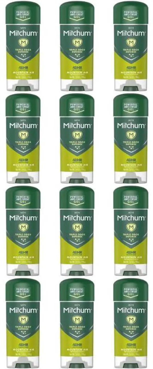 Main image of Mitchum Mens Antiperspirant Deodorant Gel Stick, Mountain Air Scent, 3.4 oz (12-Pack / 3.4 Ounce (Pack of 1))
