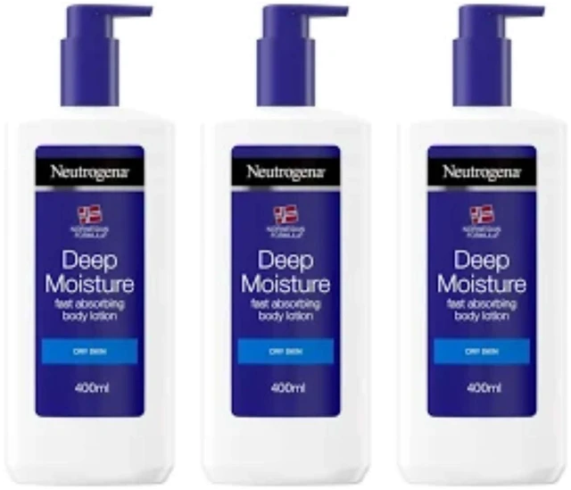 Alt view image 2 of 4 - Neutrogena Deep Moisture Body Lotion for Dry Skin, 400 ml (3-Pack)