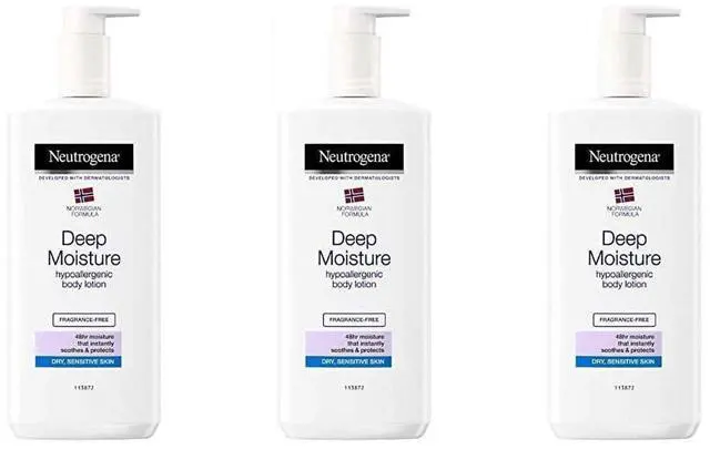 Alt view image 3 of 4 - Neutrogena Norwegian Formula Deep Moisture Hypoallergenic Body Lotion For Dry Skin, 13.5 oz (12-Pack)