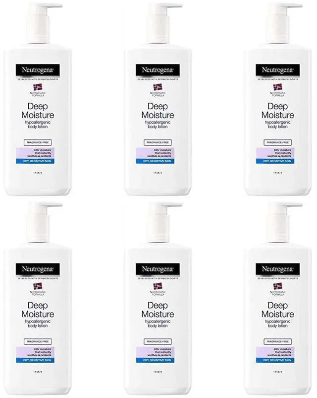 Alt view image 4 of 4 - Neutrogena Norwegian Formula Deep Moisture Hypoallergenic Body Lotion For Dry Skin, 13.5 oz (12-Pack)
