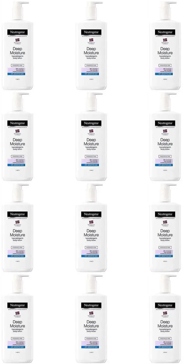 Main image of Neutrogena Norwegian Formula Deep Moisture Hypoallergenic Body Lotion For Dry Skin, 13.5 oz (12-Pack)