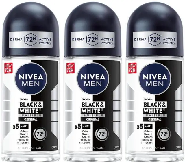 Alt view image 3 of 4 - Nivea Men Black & White Original Roll On Deodorant 50 ml (12-Pack)