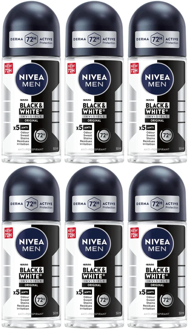 Alt view image 4 of 4 - Nivea Men Black & White Original Roll On Deodorant 50 ml (12-Pack)