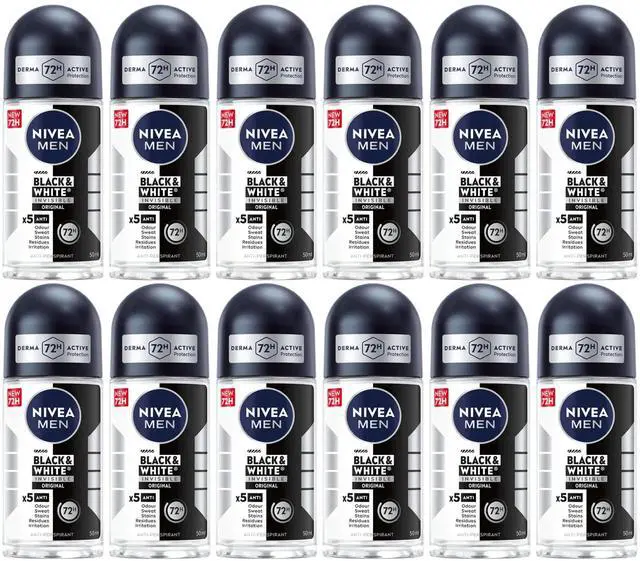 Main image of Nivea Men Black & White Original Roll On Deodorant 50 ml (12-Pack)