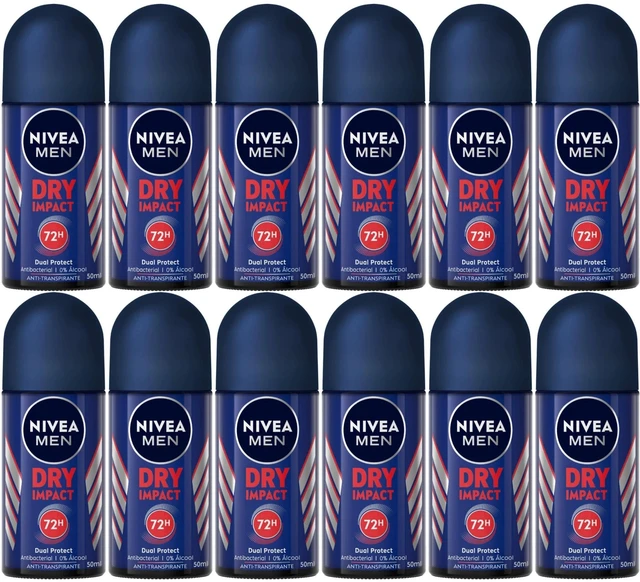 Alt view image 4 of 4 - Nivea Men Dry Impact Roll-On Antiperspirant Deodorant 50 ml (3-Pack)