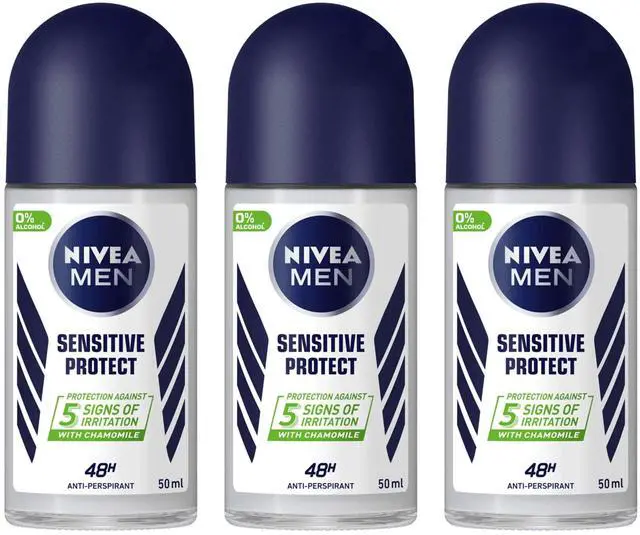 Alt view image 3 of 4 - Nivea Men Sensitive Protect Roll-On Antiperspirant Deodorant, 50 ml (6-Pack)