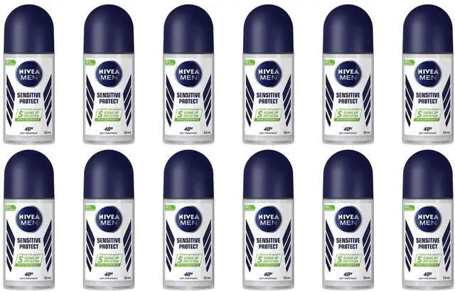 Alt view image 4 of 4 - Nivea Men Sensitive Protect Roll-On Antiperspirant Deodorant, 50 ml (6-Pack)