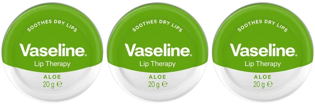 Main image of Vaseline Aloe Vera Lip Therapy, Soothes Dry Lips, 20g (3-Pack)