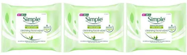 Main image of Simple Cleansing Face Wipes 25 ct (3-Pack)
