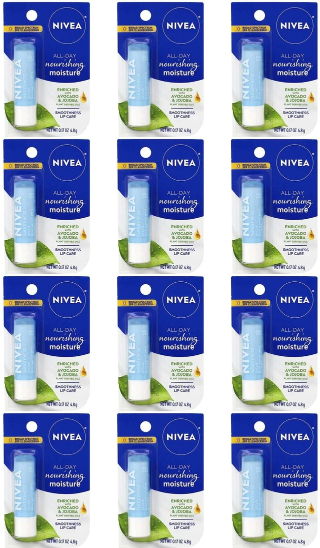 Main image of Nivea A Kiss Of Smoothness Hydrating Lip Care Spf 15, 0.17 oz (12-Pack)