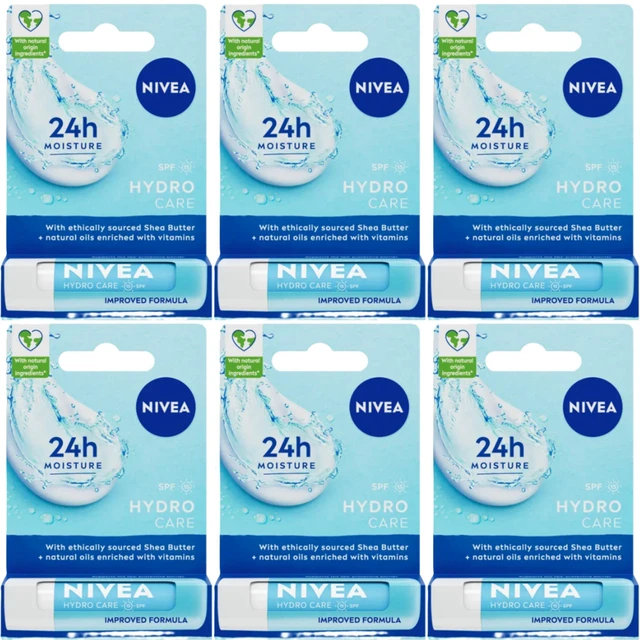 Alt view image 3 of 4 - Nivea Hydro Care Lip Balm 4.8g (6-Pack)