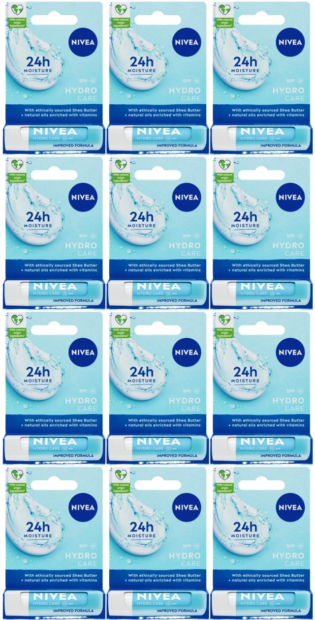 Alt view image 4 of 4 - Nivea Hydro Care Lip Balm 4.8g (6-Pack)