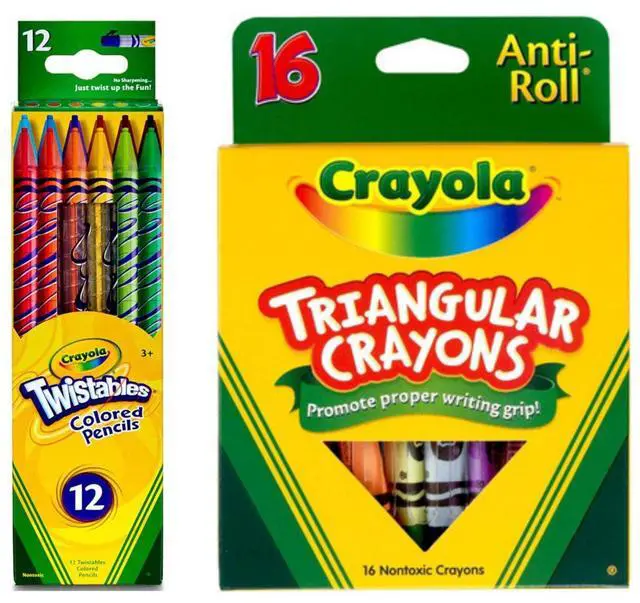 Main image of Crayola Art Supply Bundle Twistables Colored Pencils 12ct + Triangular Crayons 16ct