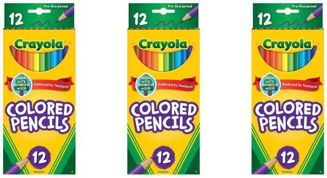 Alt view image 3 of 4 - Crayola Colored Pencils, Standard Size, Non-Toxic, 12 Count (12-Pack)