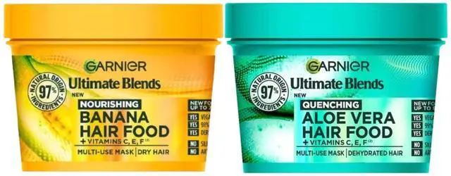 Main image of Garnier Ultimate Blends Banana & Aloe Vera Hair Food Mask Duo 400 ml