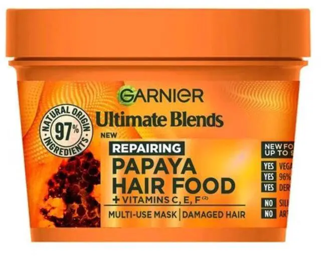 Alt view image 3 of 3 - Garnier Ultimate Blends Banana & Papaya Hair Food Mask Duo 400 ml